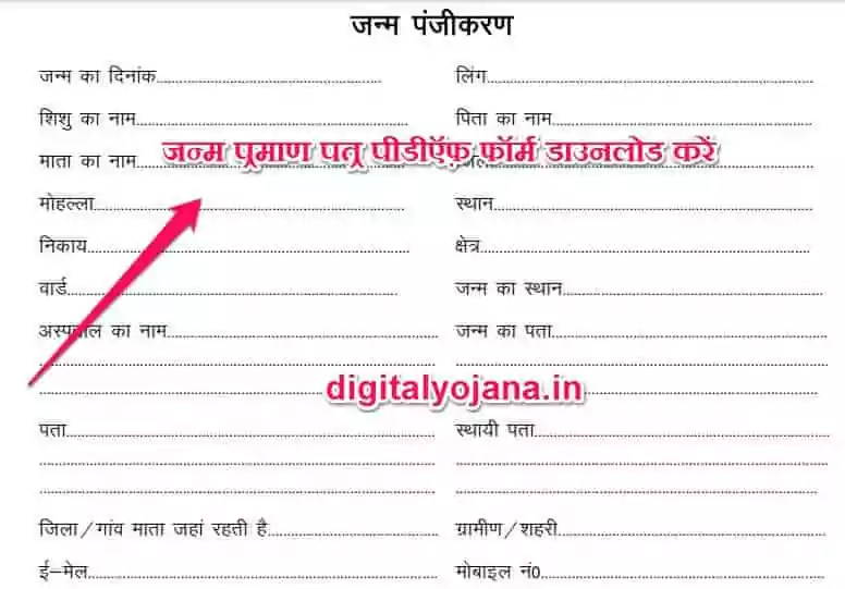 (PDF फॉर्म Download) जन्म प्रमाण पत्र | Janam Praman Patra Form Download Pdf | Birth Certificate Online आवेदन 2023-24 {State Wise}