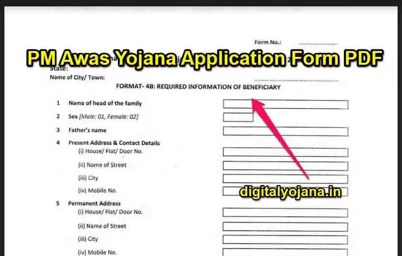 PM Awas Yojana Application Form PDF