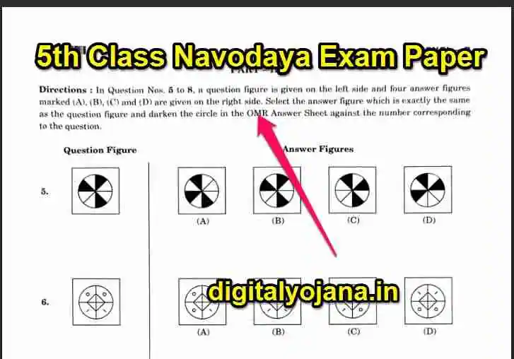 5th Class Navodaya Exam Paper