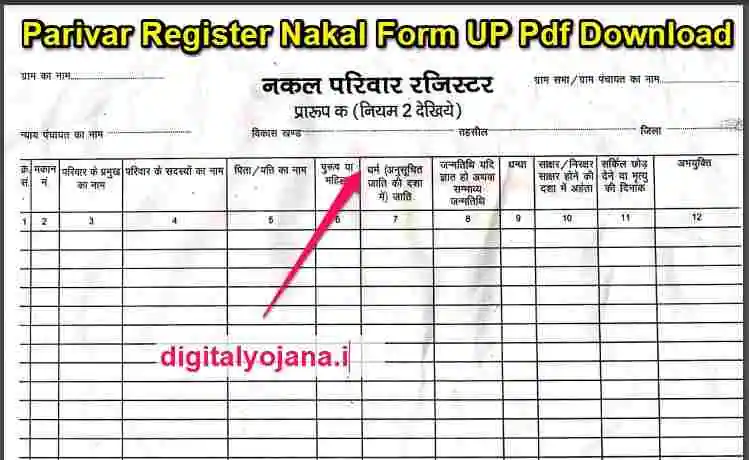 Parivar-Register-Nakal-Form-UP-Pdf-Download